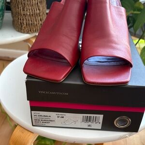 Vince Camuto New Burgundy Open-Toe Heels